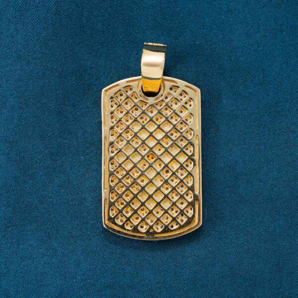 Moissanite Dog Tag Cross Pendant 14K Gold - Image 2