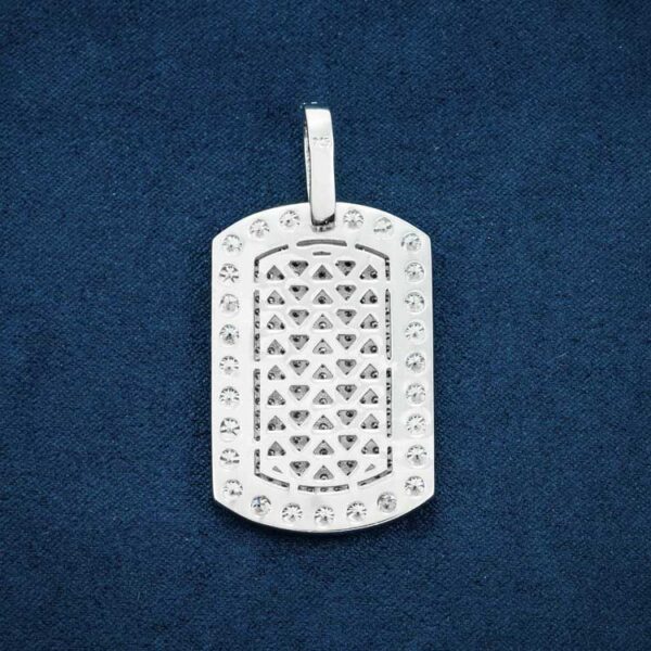 Moissanite Halo Dog Tag Pendant 14K Gold - Image 2