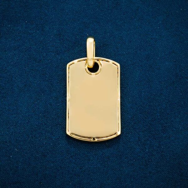 Moissanite Dog Tag Pendant 14K Gold - Image 2
