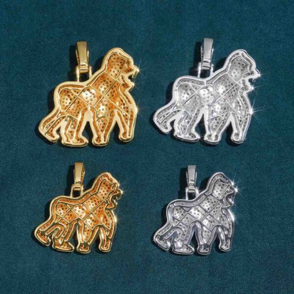 Moissanite Gorilla Pendant 14K Gold - Image 3