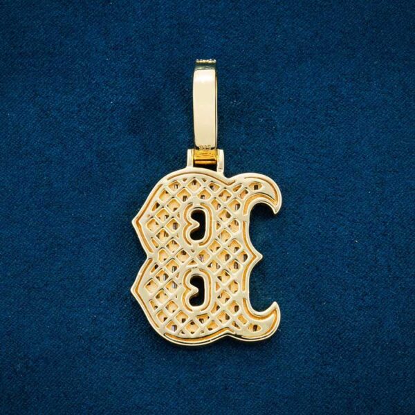 Moissanite Letter "B" Pendant 14K Gold - Image 2