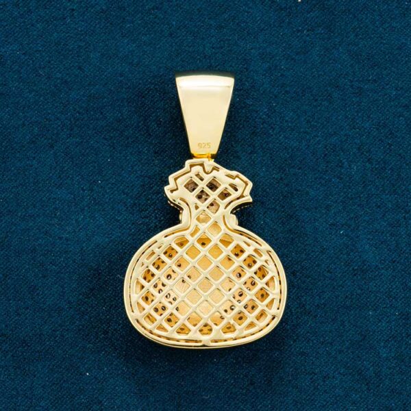Moissanite Money Bag Pendant 14K Gold - Image 2