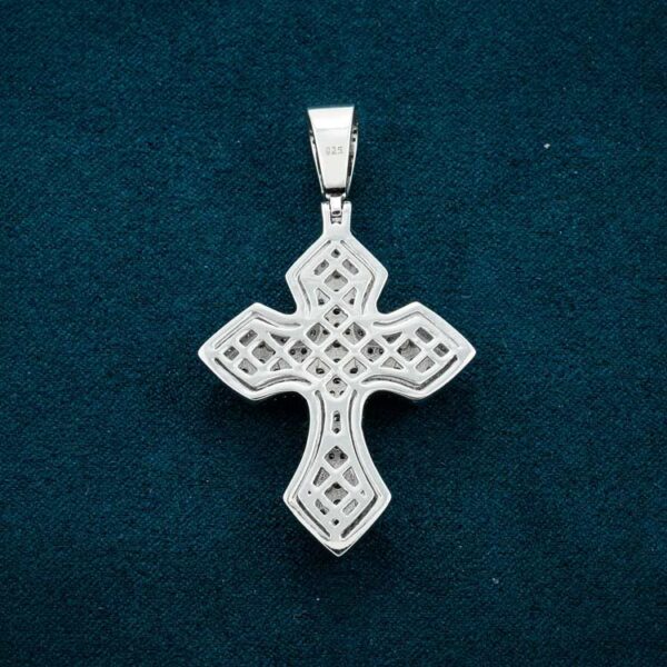 Moissanite Syriac Cross Pendant 14K Gold - Image 2