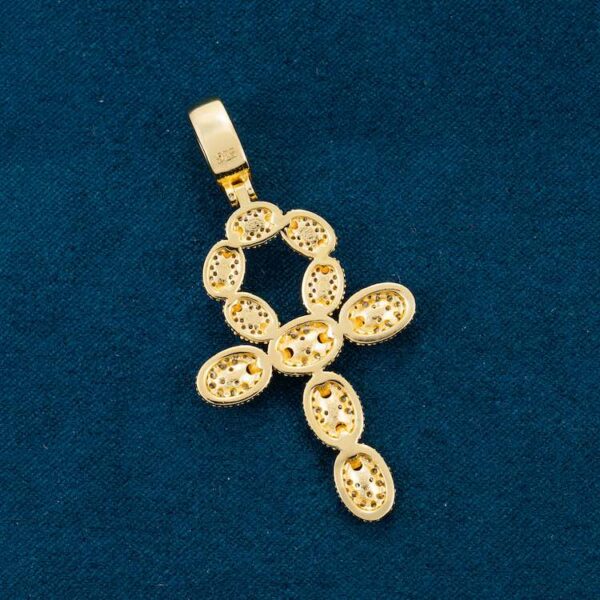 Moissanite Ankh Pendant 14K Gold - Image 2
